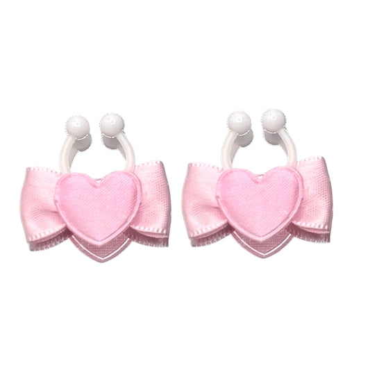 Sweetheart Pink Heart Bow Nipple Clamps Jewelry
