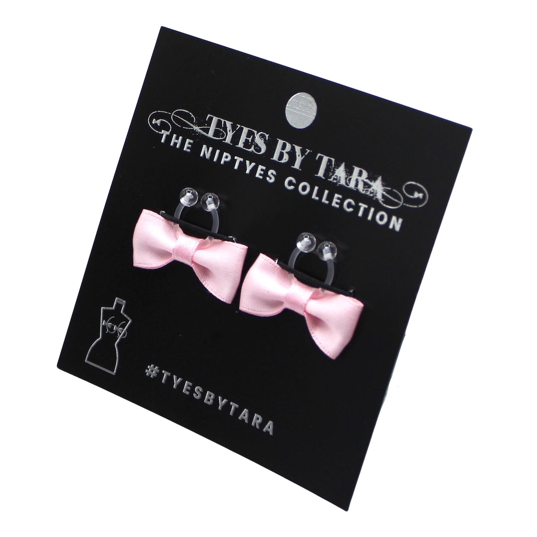 Pink Bow Nipple Clamps on Black Card
