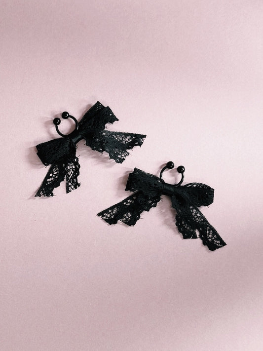 Tease Black Lace Non-Piercing Nipple Clamps