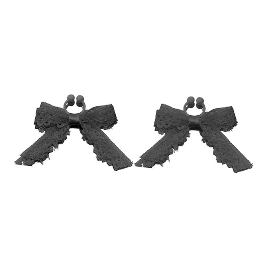 Tease Black Lace Bow Nipple Clamps