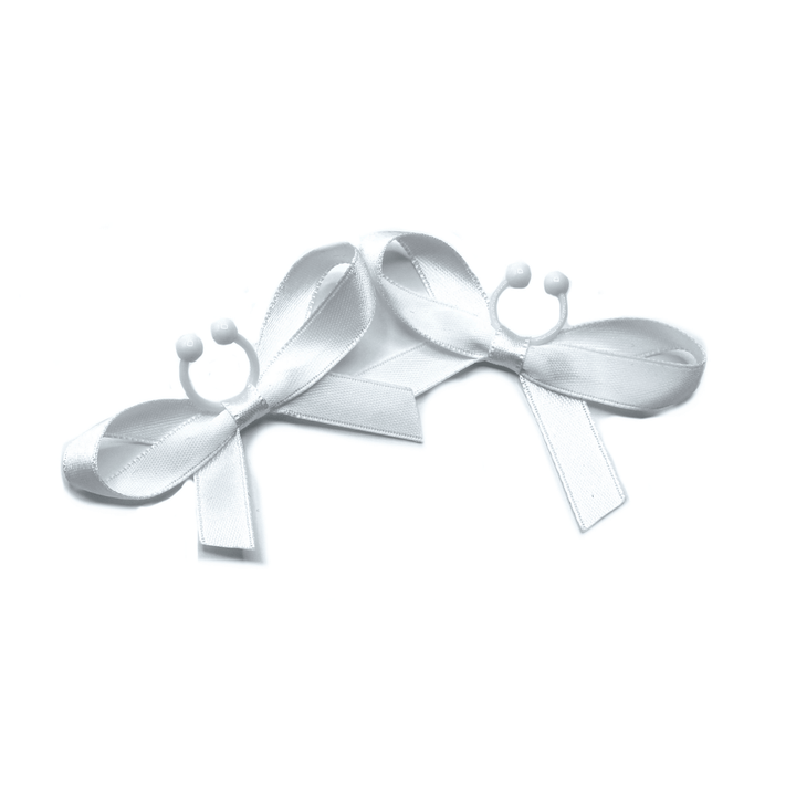 XO White Bow Nipple Clamps