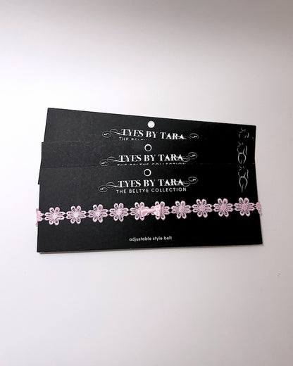Blossom Pink Flower Bow Belt Three Pack