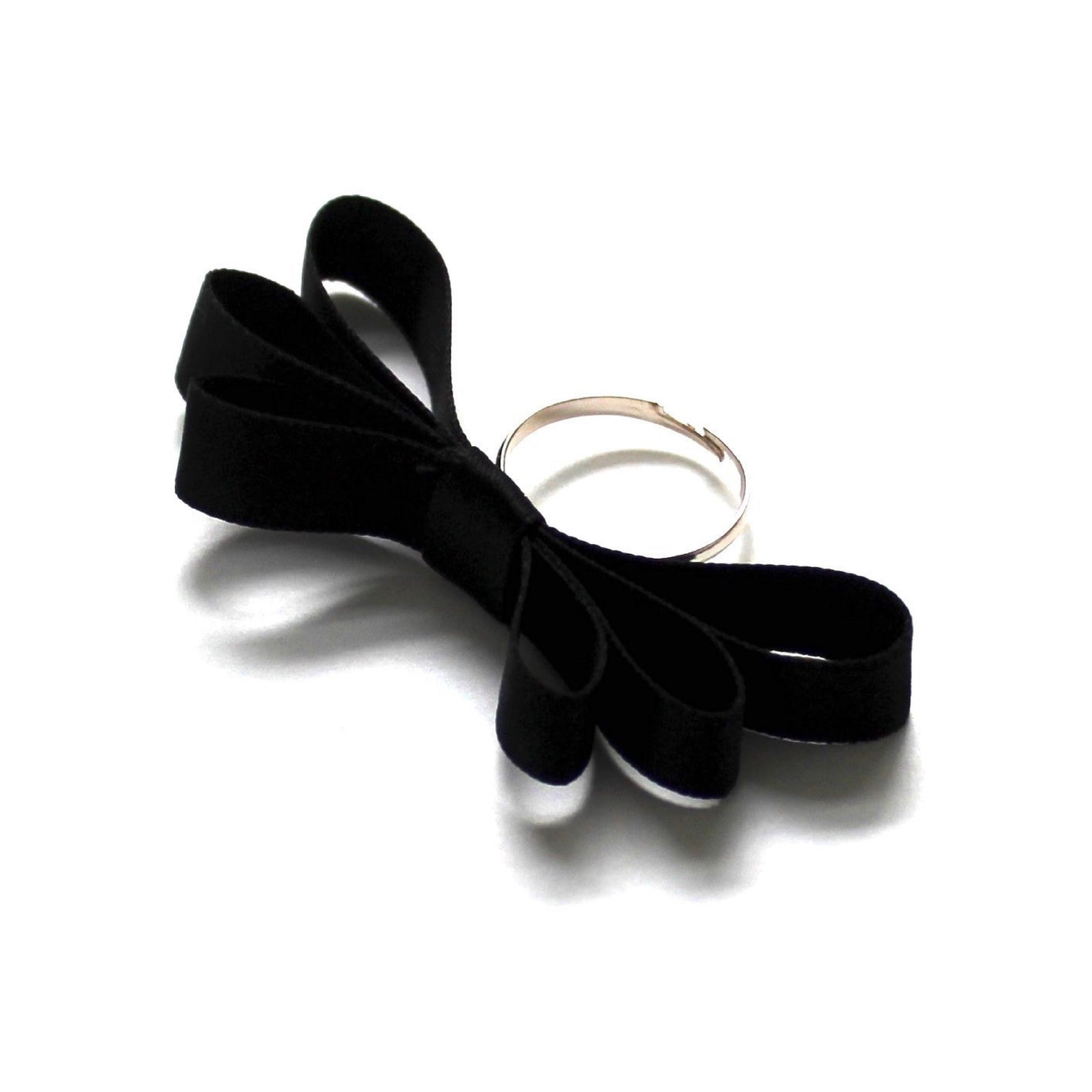 Highness Bow Layered Ring with Silver Adjustable Ringband
