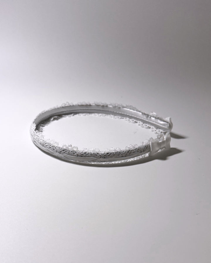 Chantilly White Lace Headband Side View 