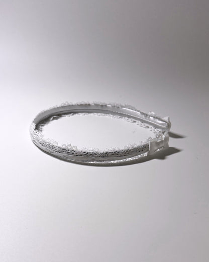 Chantilly White Lace Headband Side View 