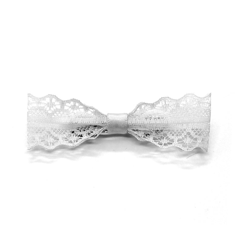 Siren White Lace Hair Bow Barrette