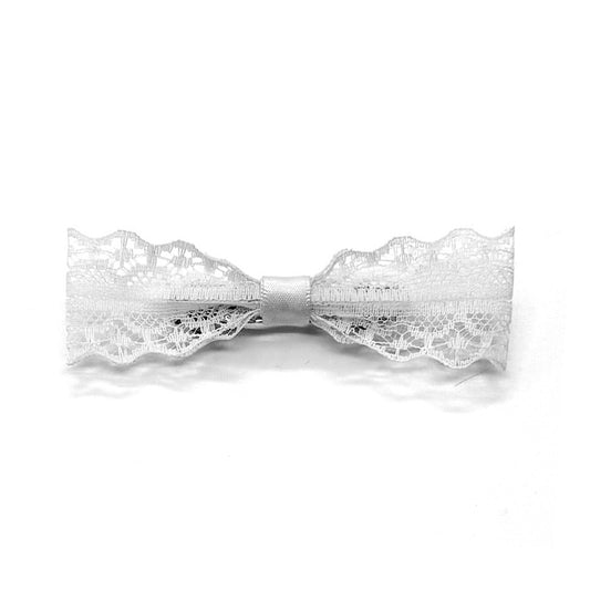 Siren White Lace Hair Bow Barrette
