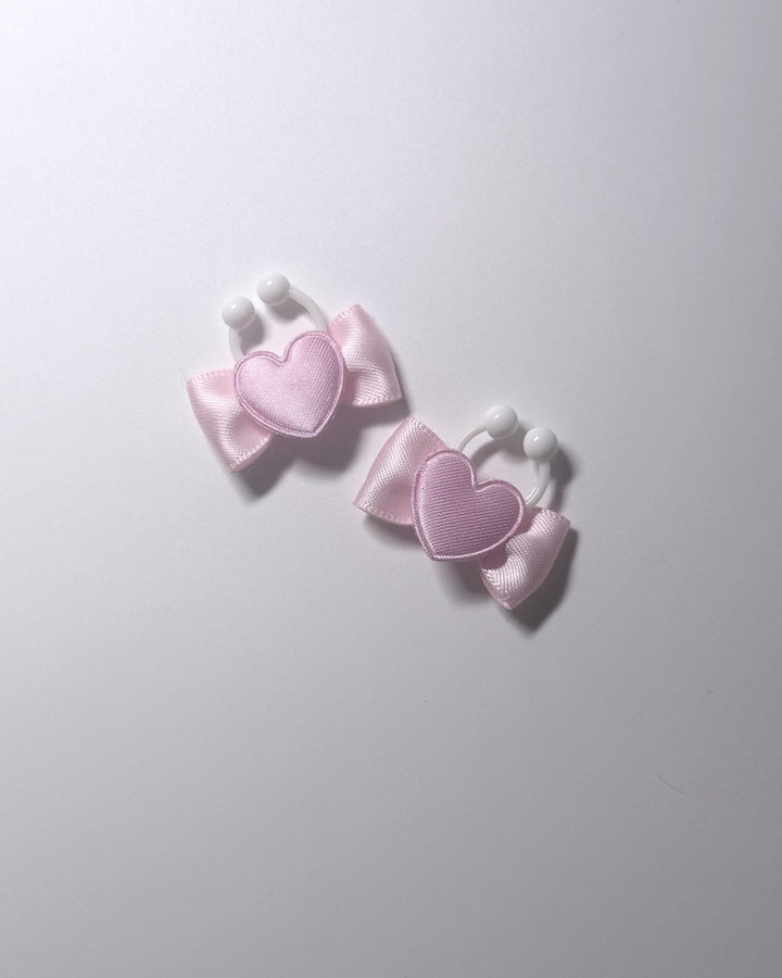 Sweetheart Pink Bow Heart Nipple Clamps