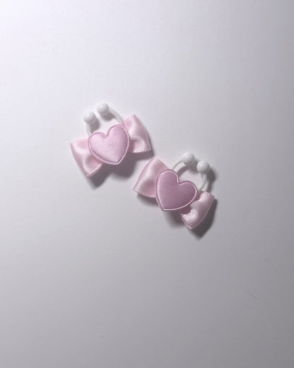 Sweetheart Pink Bow Heart Nipple Clamps
