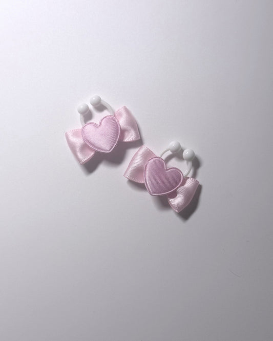 Sweetheart Pink Bow Heart Nipple Clamps