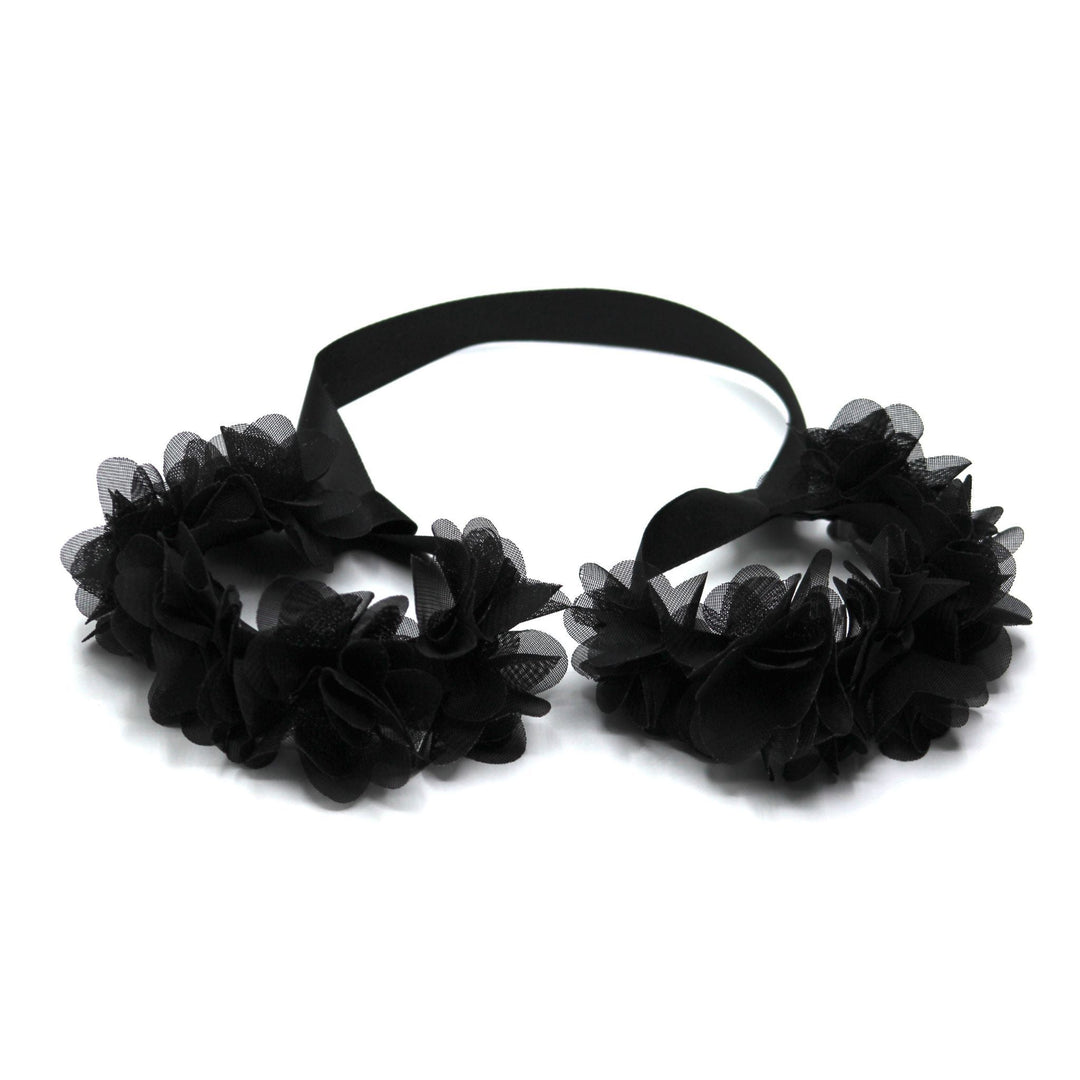 Black Flower Soft Bondage Handcuffs