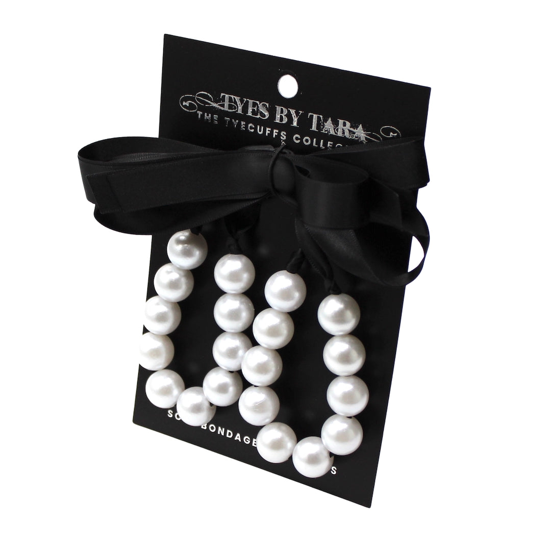Faux Pearl Handcuffs on Black Card
