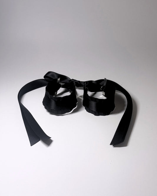 Madame Black Ruffled Handcuffs
