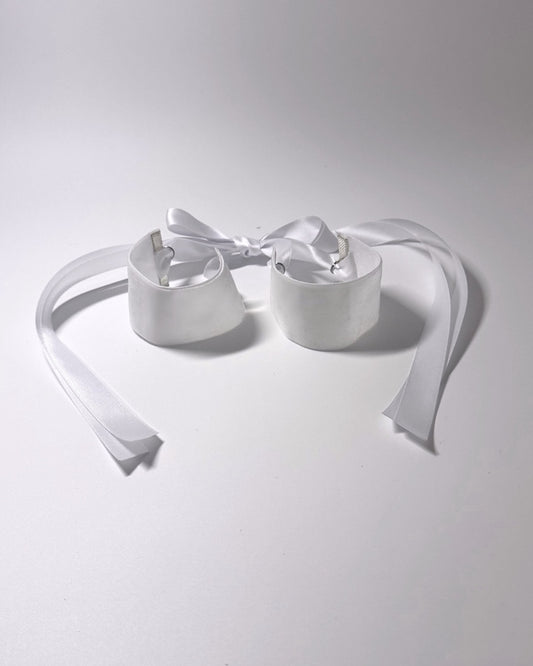 Madame White Velvet Cuffs Soft Bondage Handcuffs