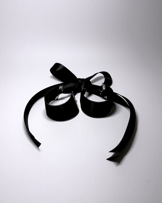 Satin Silver Metallic Trimmed Cuffs