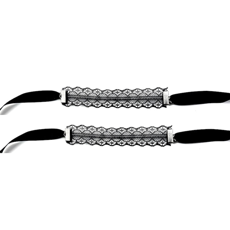 Flatlay of Siren Black Lace handcuffs