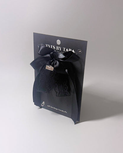 Siren Black Lace Handcuffs Black Card