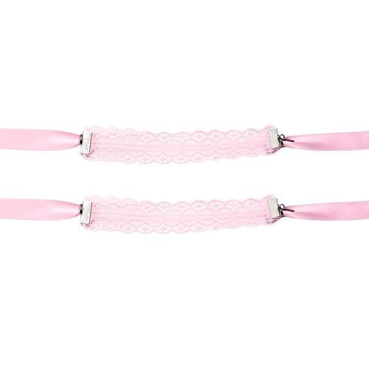 Siren Pink Lace Handcuffs Flatlay showing the lace pattern