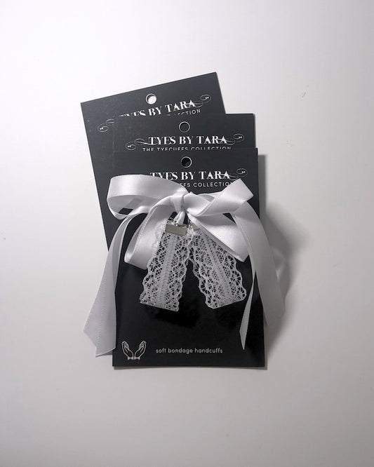 Siren White Lace Handcuffs 3 Pack