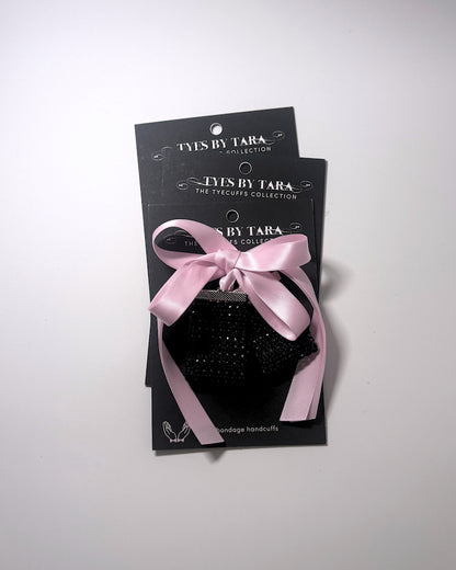 Black Sparkly Soft Bondage Handcuffs 3 Pack