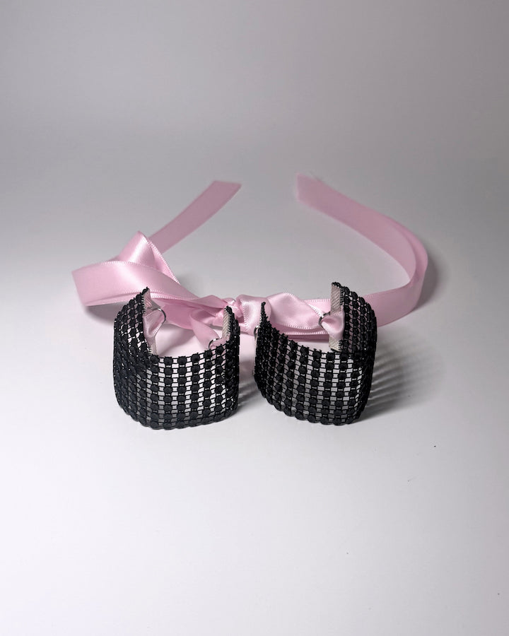 Black Sparkly Soft Bondage Handcuffs