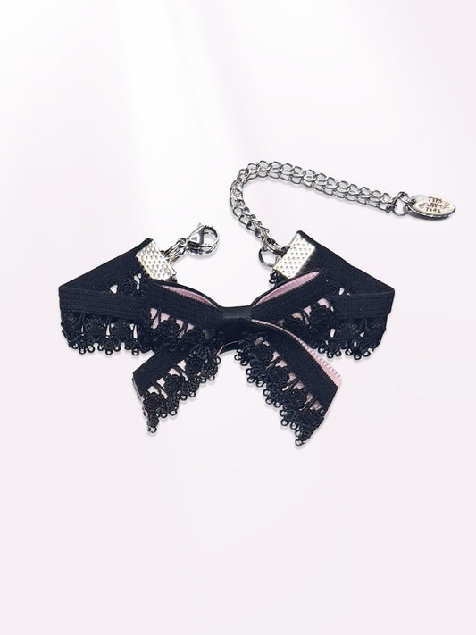Belle Black Pink Bow Bracelet 