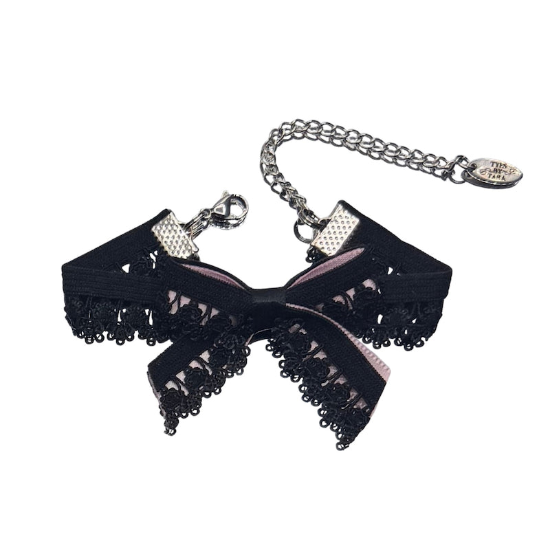 Belle Black Pink Bow Bracelet 