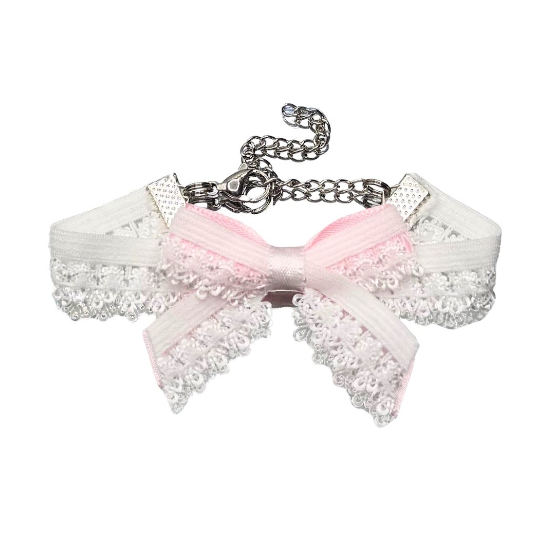 Belle White Lace Bow Bracelet 