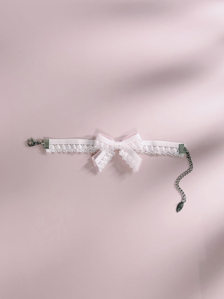 Belle White Bow Bracelet View 2