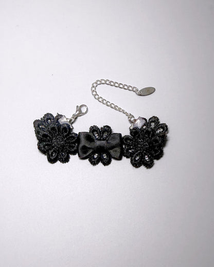 Blossom Black Flower Bracelet 