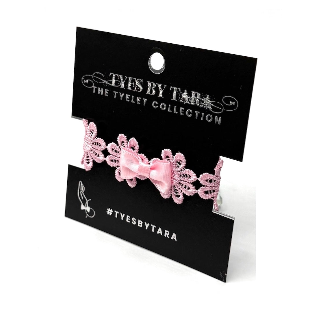 Blossom Pink Flower Bracelet on Black Card