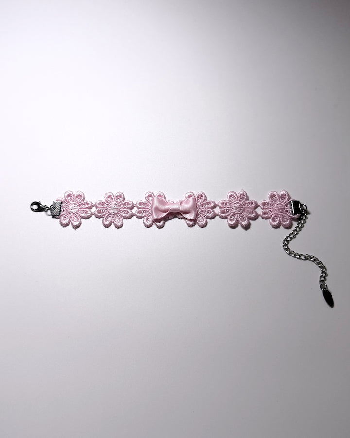 Blossom Pink Flower Bracelet flatlay