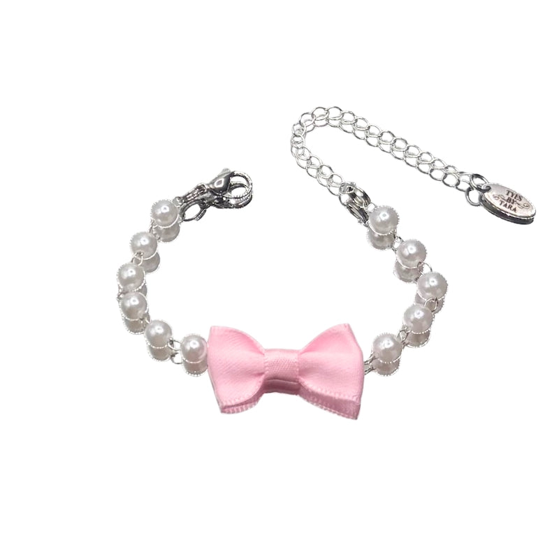 Centerfold Pink Bow Pearl Bracelet 