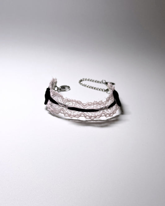 Chantilly Pink Lace Bow Bracelet 