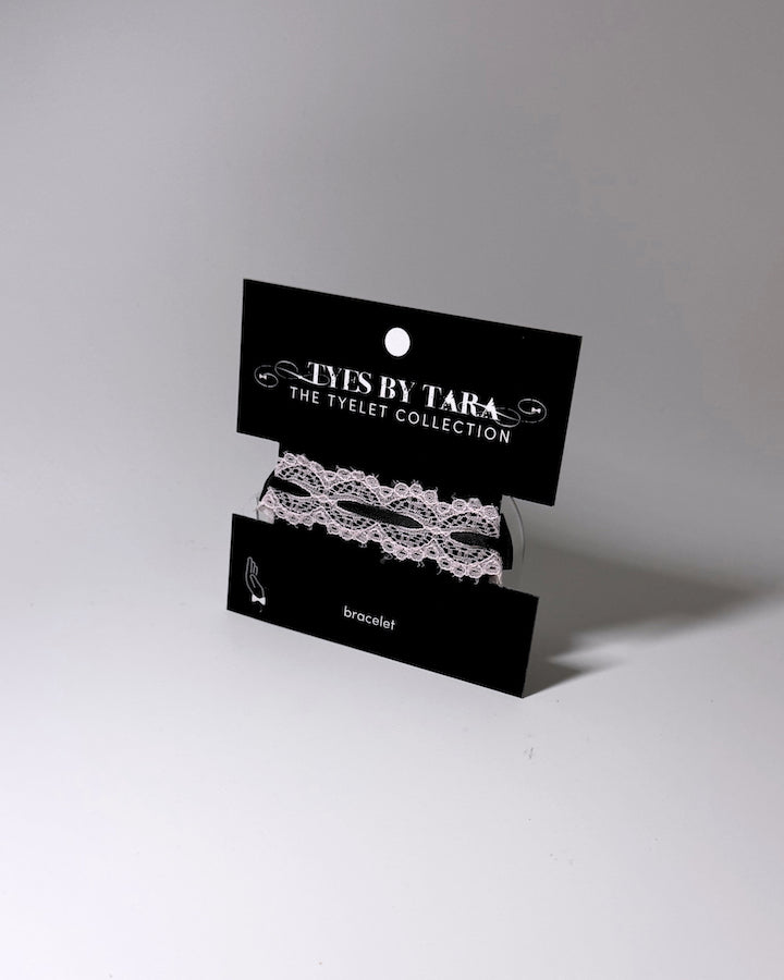 Packaging View Chantilly Pink Lace Bow Bracelet 