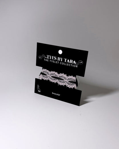 Packaging View Chantilly Pink Lace Bow Bracelet 