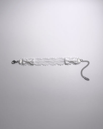 Chantilly White Lace Bracelet flatlay