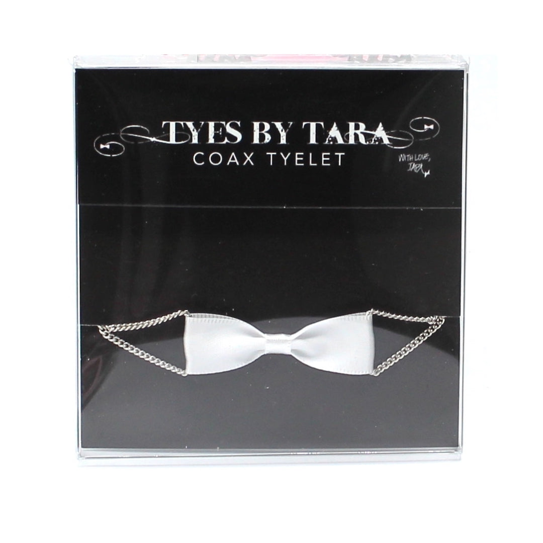 Coax White Bow Bracelet in Black Box