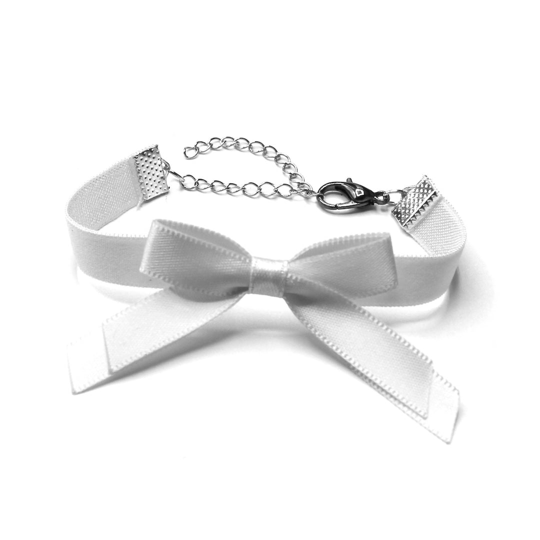 White Doll Bow Bracelet