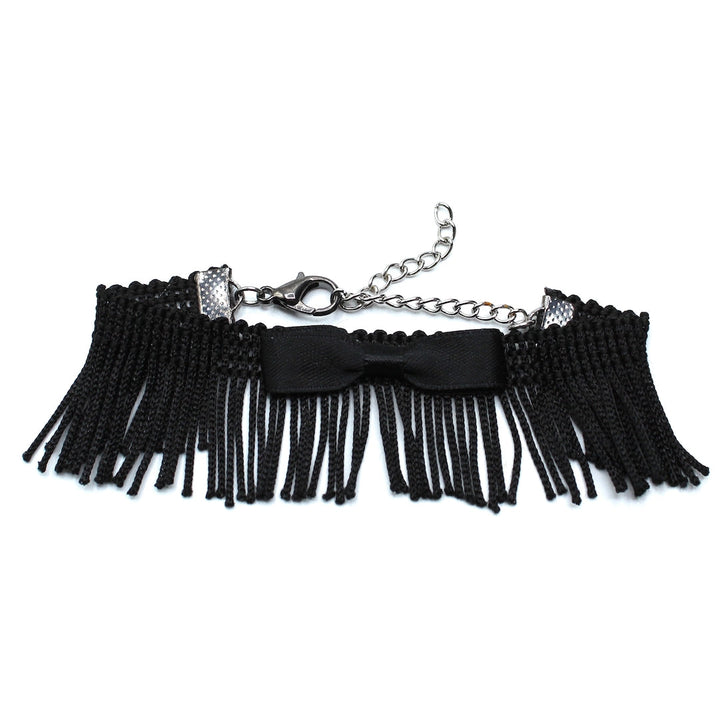 Fringe with Benefits Black Bow Bracelet