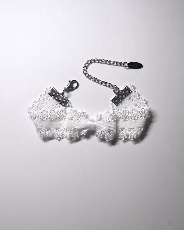 Lady White Elastic bow bracelet