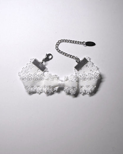 Lady White Elastic bow bracelet
