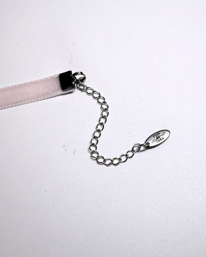 Madame Pink Velvet Bow Bracelet logo tag