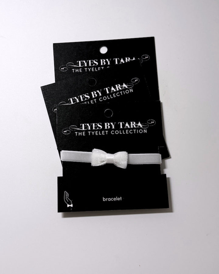 Madame White Velvet Bow Bracelet three pack