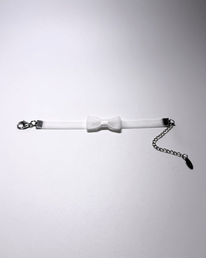 Madame White Velvet Bow Bracelet flatlay