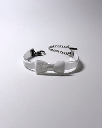 Madame White Velvet Bow Bracelet