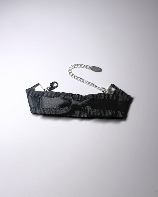 Maiden Black Ruffled Bow Bracelet 