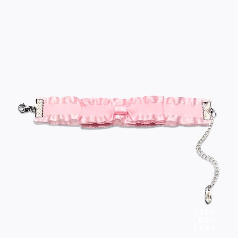 Maiden Bow Bracelet Pink Ruffle Flatlay
