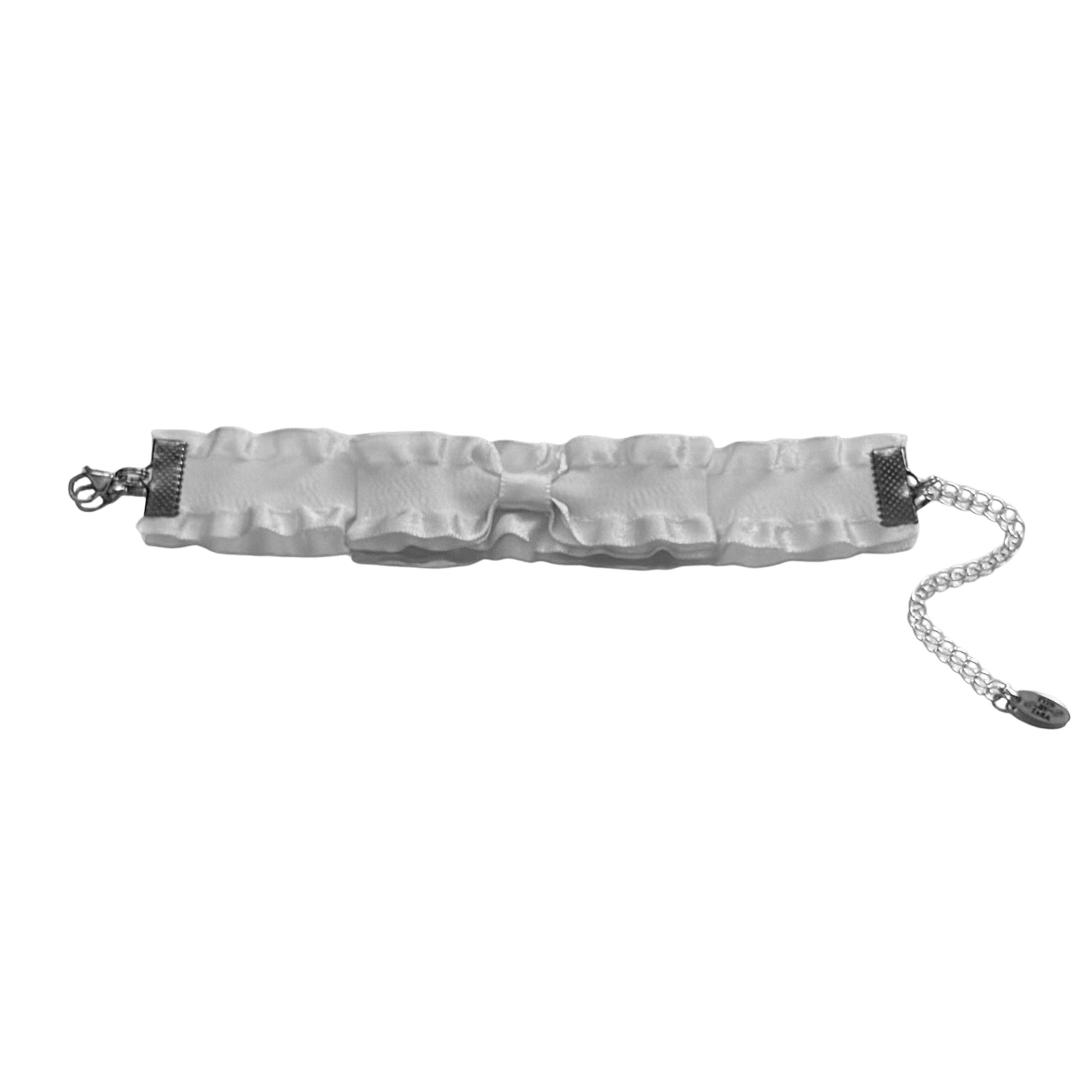 White Ruffled Bracelet on White Background