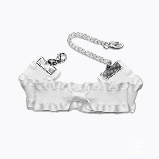 Maiden White Bow Bracelet with Ruffles